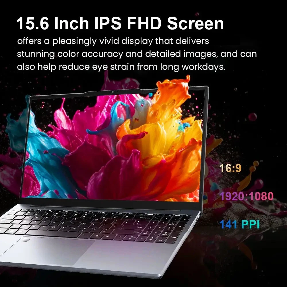 Xiaman 2026 15.6" Portable Laptop Computer 16Gb Ram 1Tb Ssd Intel Core I3 Office Windows 11 Notebook Pc with Backlit Fingerprint