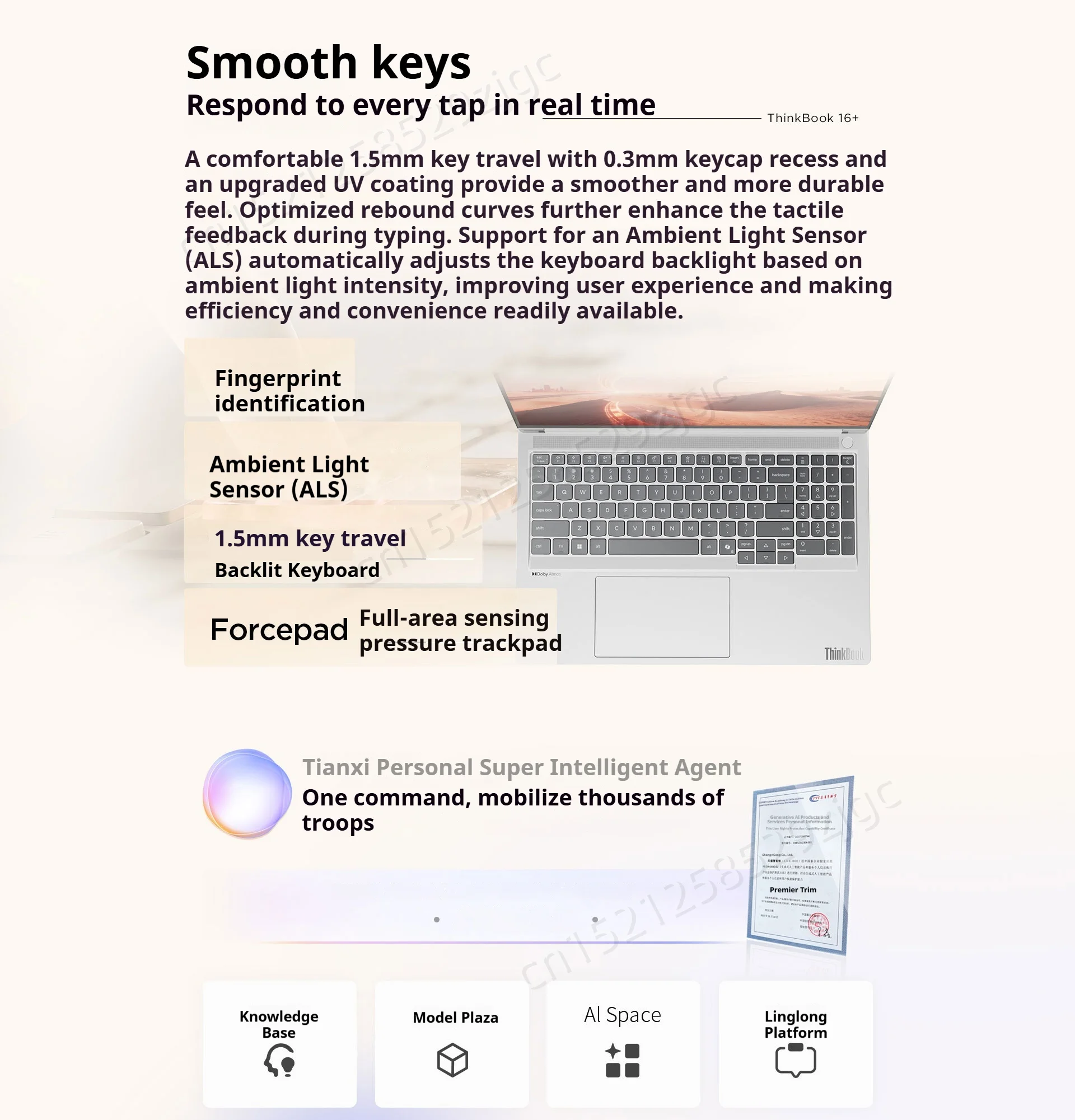 Lenovo ThinkBook 16+ Laptop 2026 Intel Ultra X7 358H Win 11Pro 32GB 1TB SSD Intel Arc B390 3.2K IPS Screen 165Hz Notebook PC