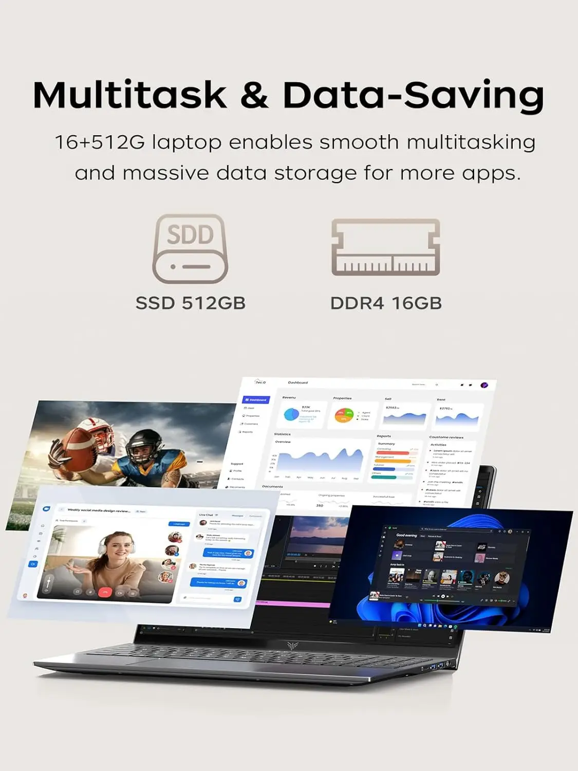 KAMRUI LX15PRO AMD Ryzen 5 7430U Gaming Laptop 15.6 Inch FHD LPS 16GB DDR 4 512Gb M.2 Ssd Windows 11 Pro 180 ° Flip Wifi6 Bt5 Office Computer Notebook