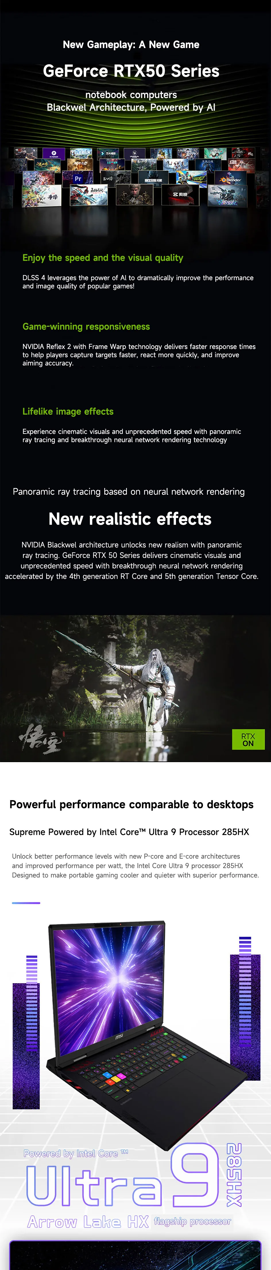 2025 MSI Raider 18 HX AI Gaming Laptop 18 Inch 4K Mini LED 120Hz UHD+ Screen Netbook Ultra 9-285HX RTX5080 64GB 4TB Notebook PC