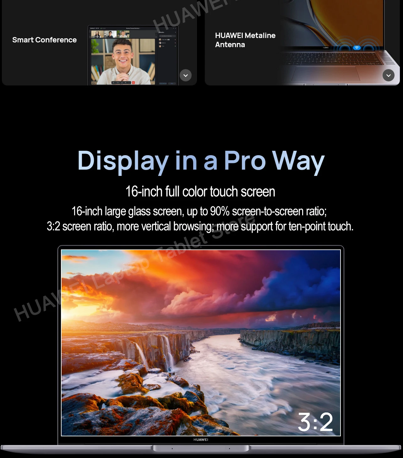 2023 HUAWEI MateBook 16s Laptop I9-13900H/I7-13700H/I5-13500H 16GB/32GB 1TB Netbook 16-inch 2.5K Touchscreen Computer 135W