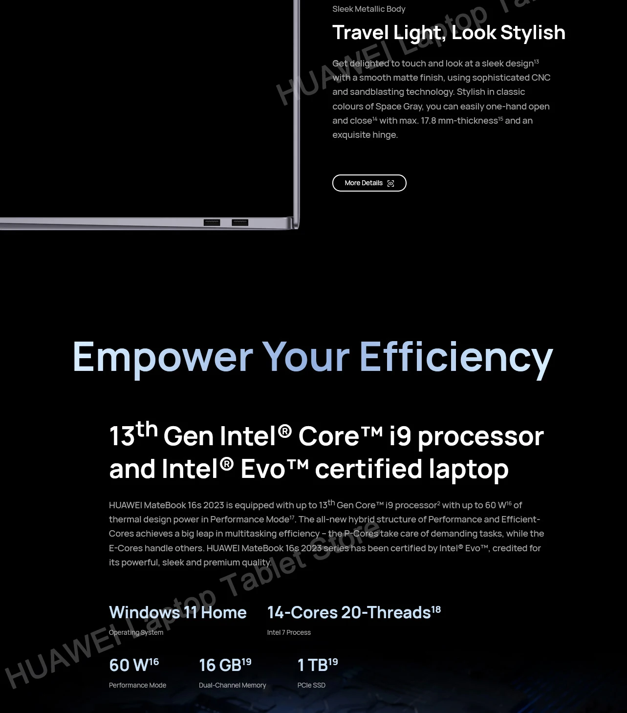 2023 HUAWEI MateBook 16s Laptop I9-13900H/I7-13700H/I5-13500H 16GB/32GB 1TB Netbook 16-inch 2.5K Touchscreen Computer 135W