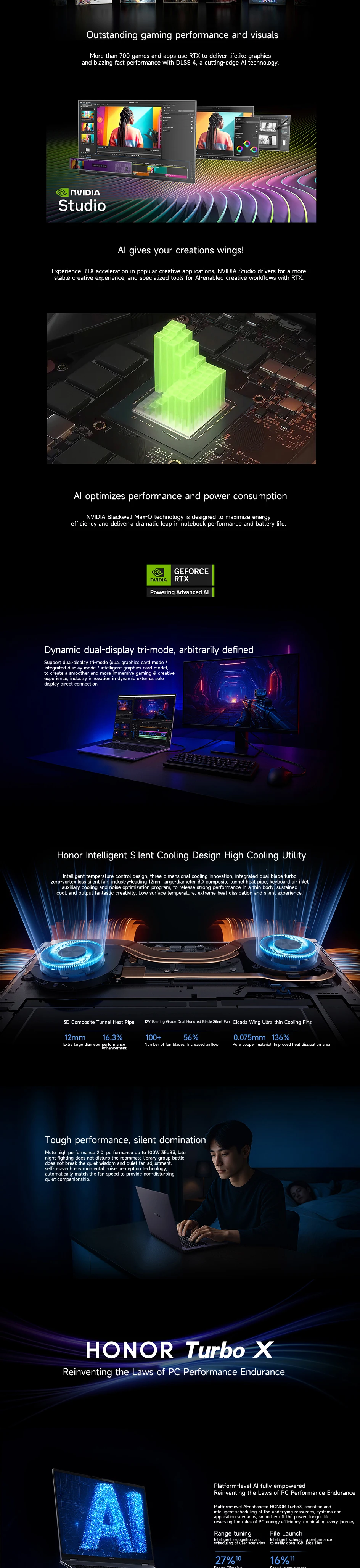 Honor Laptop MagicBook Pro16 2025 HUNTER Ultra 5 225H/Ultra 9 285H 32GB RTX5060/RTX5070 3K Gaming Screen 165Hz Gaming Book
