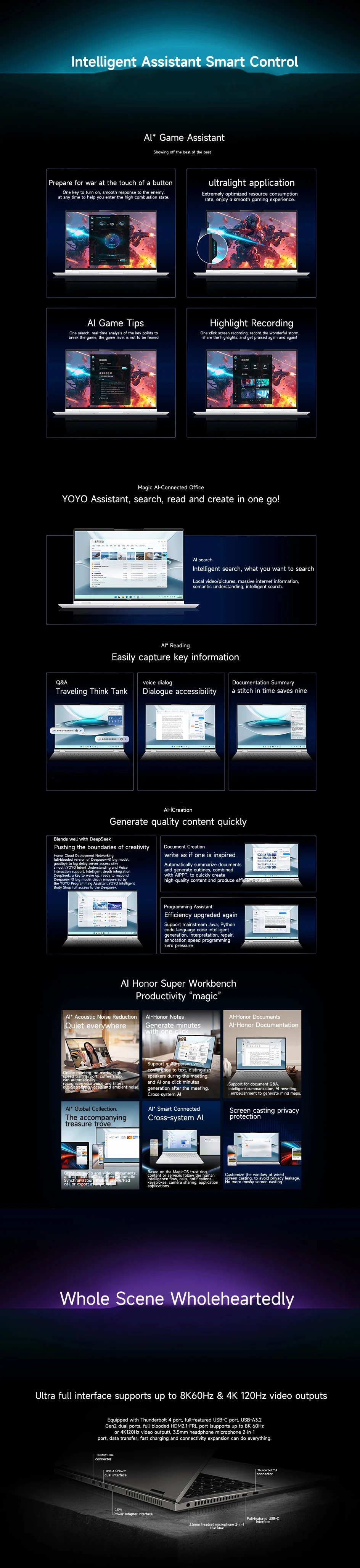 Honor Laptop MagicBook Pro16 2025 HUNTER Ultra 5 225H/Ultra 9 285H 32GB RTX5060/RTX5070 3K Gaming Screen 165Hz Gaming Book