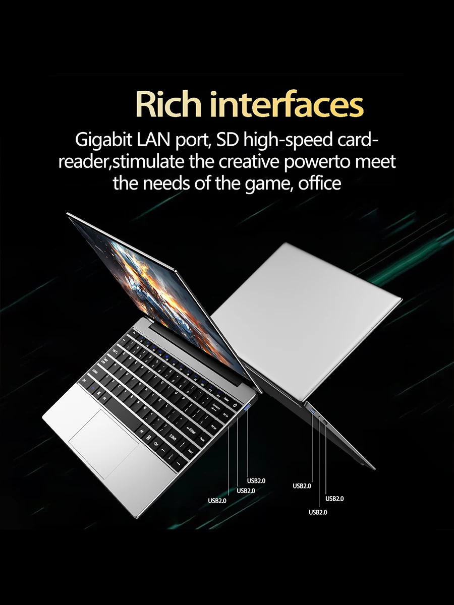 NAIWO Laptop Intel N3700 15.6" IPS FHD Intel 4405U Laptop 16GB 2TB SSD 5000mAh Battery Windows 11 Office Laptop Thin and Light
