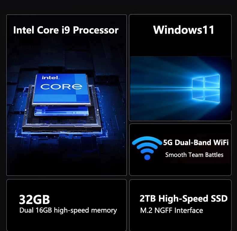 NAIWO HOT 15.6" Laptop 32GB 2TB Windows 11 Intel Core i9 9900 Gaming Computer PC 1920*1080 HD Gamer office Ultra Slim Notebook