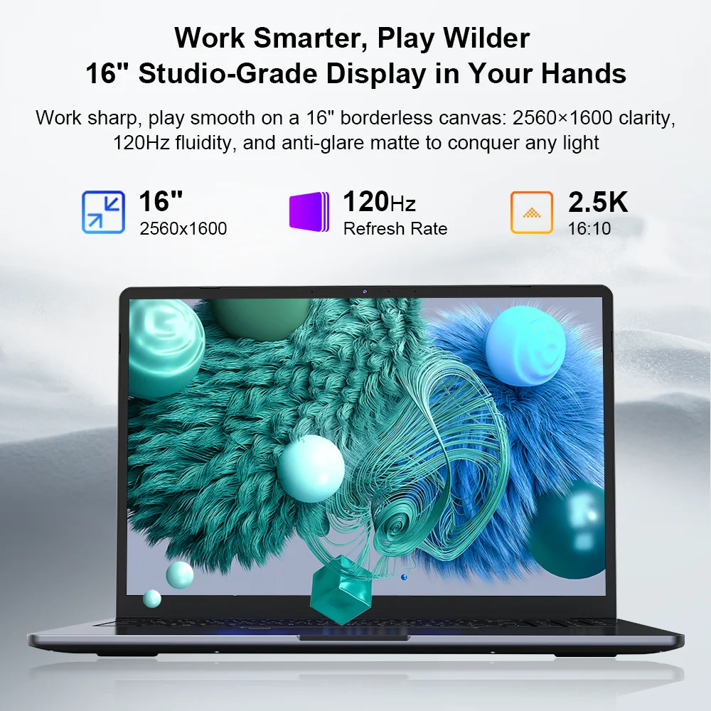 Ninkear A15 Pro Laptop 16 Inch 2.5K 2560×1600, Amd Ryzen 5 5500U 6-Core, 16GB DDR4 RAM 1TB SSD, Wifi 6, Bluetooth 5.2, 54.72Wh Battery, Backlit Keyboard, Fingerprint, 65W Pd