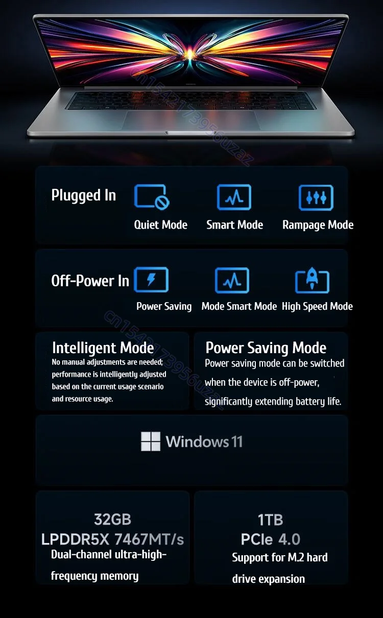 Xiaomi Redmi Book 16 2026 Laptop 16" 2.5K 120Hz Intel Core Ultra 5 125H 16GB+1TB SSD Win11PRO Office Notebook 80Wh Battery