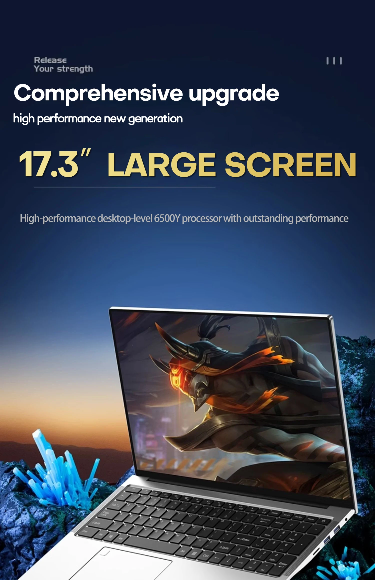 Xiaman 17.3 inch Intel Pentium Gold 6500Y Laptop Computer Windows 11 Pro 16Gb RAM 512GB SSD Portable Notebook Pc Backlight Office Study Laptops