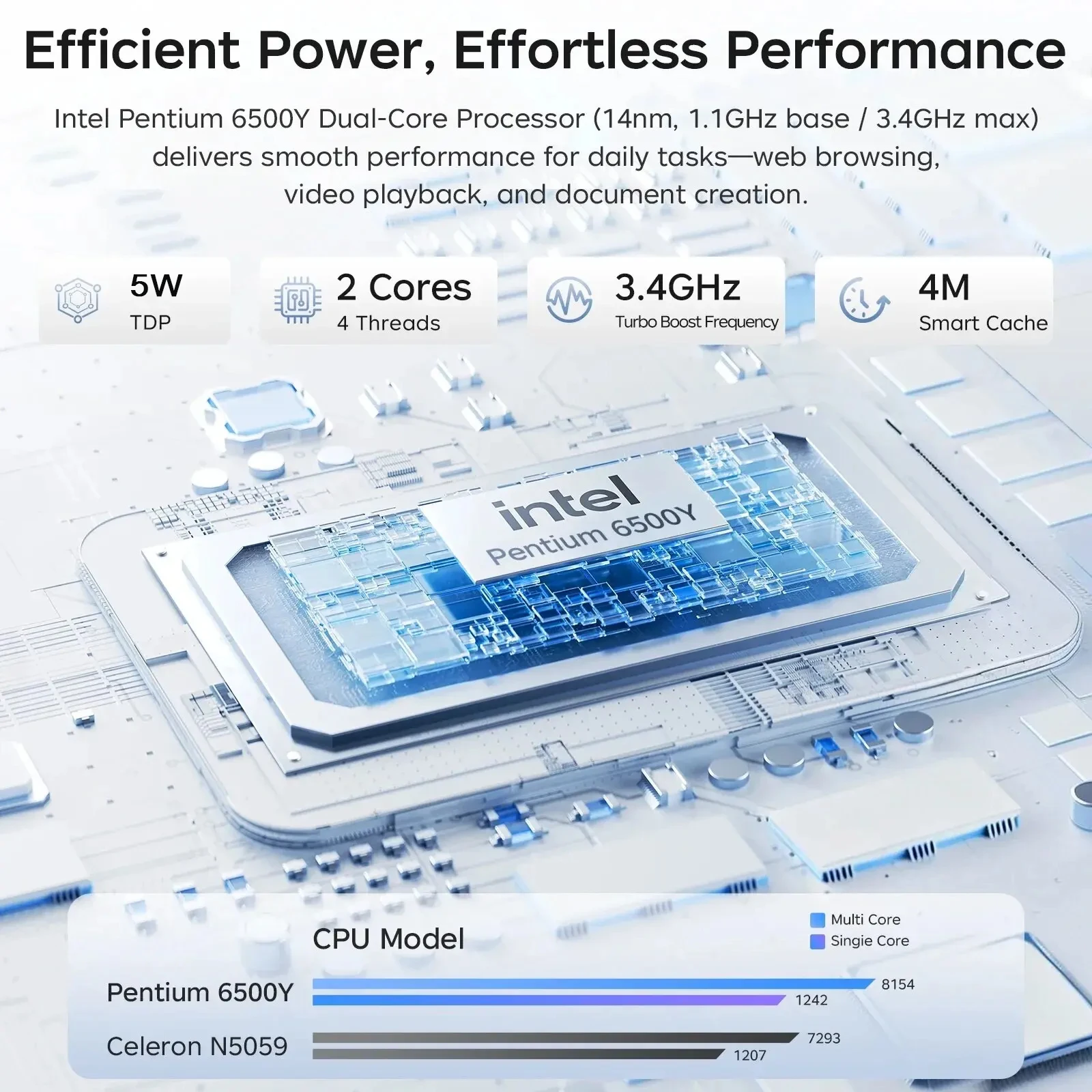 Xiaman 2026 NEW  Business Intel 17.3" Laptop Computer Intel Pentium 6500Y Notebook Computer 16GB RAM 1TB 2TB SSD 1920*1080P Laptops Notebook Windows 11 Fingerprint Office Learning Entertainment Computer PC