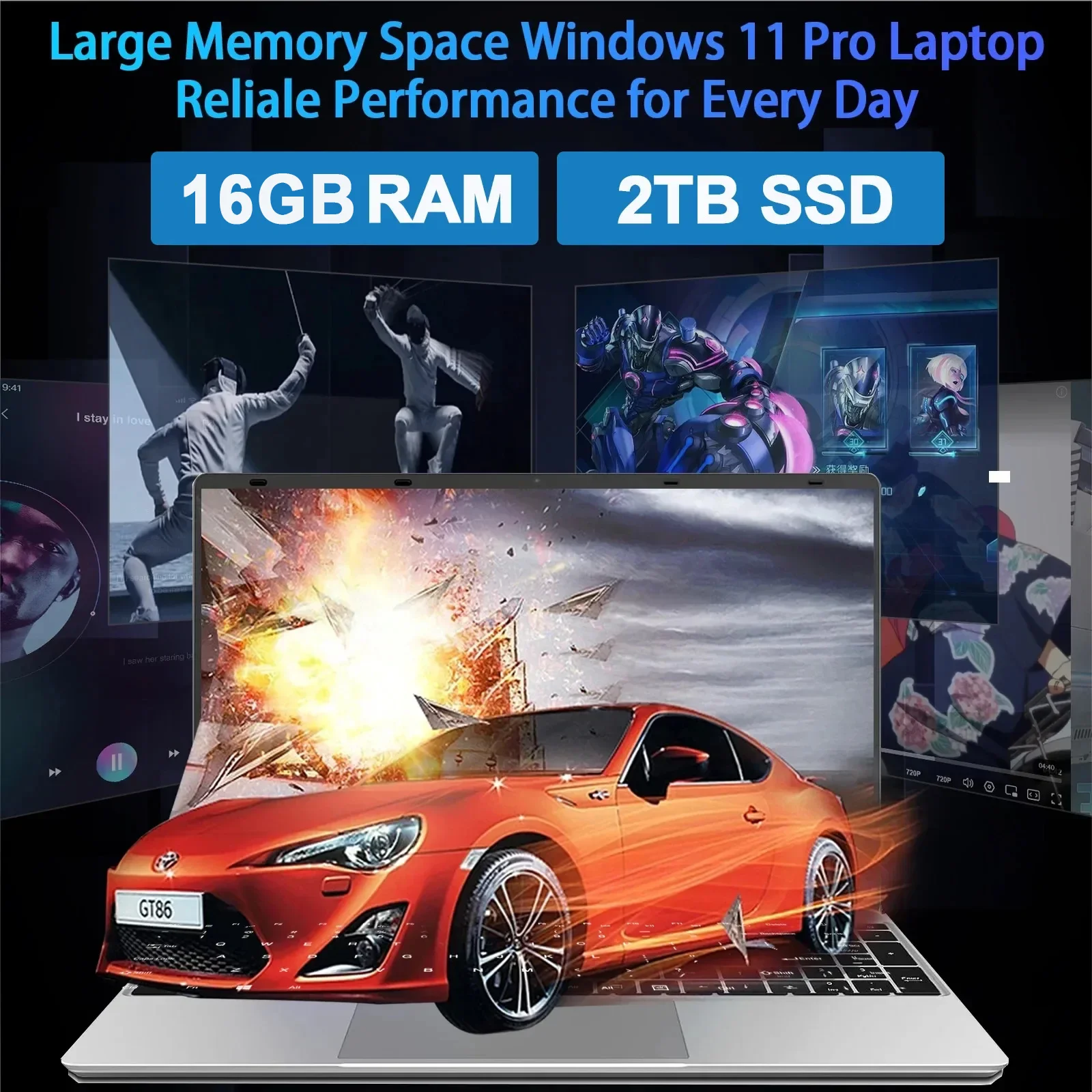 Xiaman 2026 NEW  Business Intel 17.3" Laptop Computer Intel Pentium 6500Y Notebook Computer 16GB RAM 1TB 2TB SSD 1920*1080P Laptops Notebook Windows 11 Fingerprint Office Learning Entertainment Computer PC