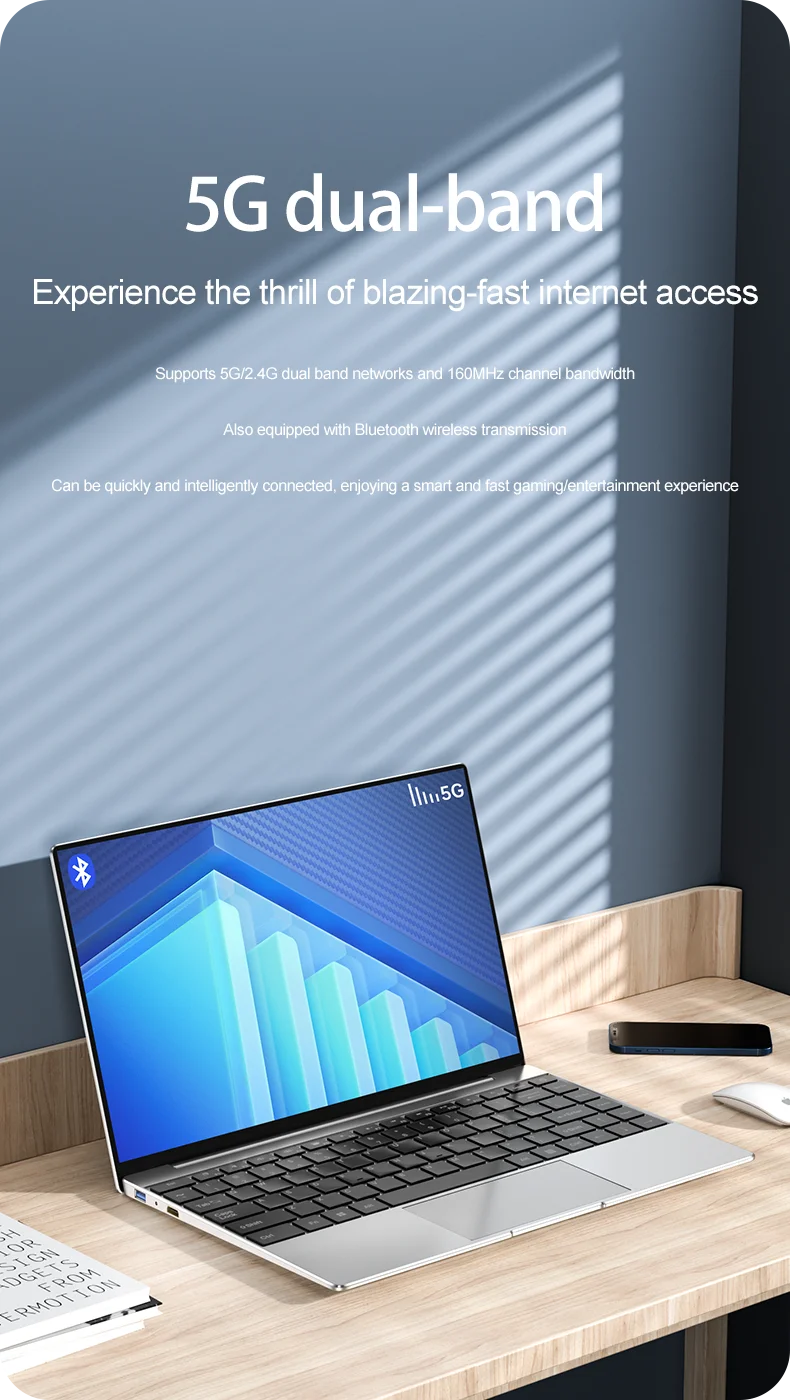 Global New Ultra Slim Laptop 14.1" 16GB RAM Intel N3700 Notebook Gamer 1920*1080 Display Office Study Computer PC Windows 11 Pro