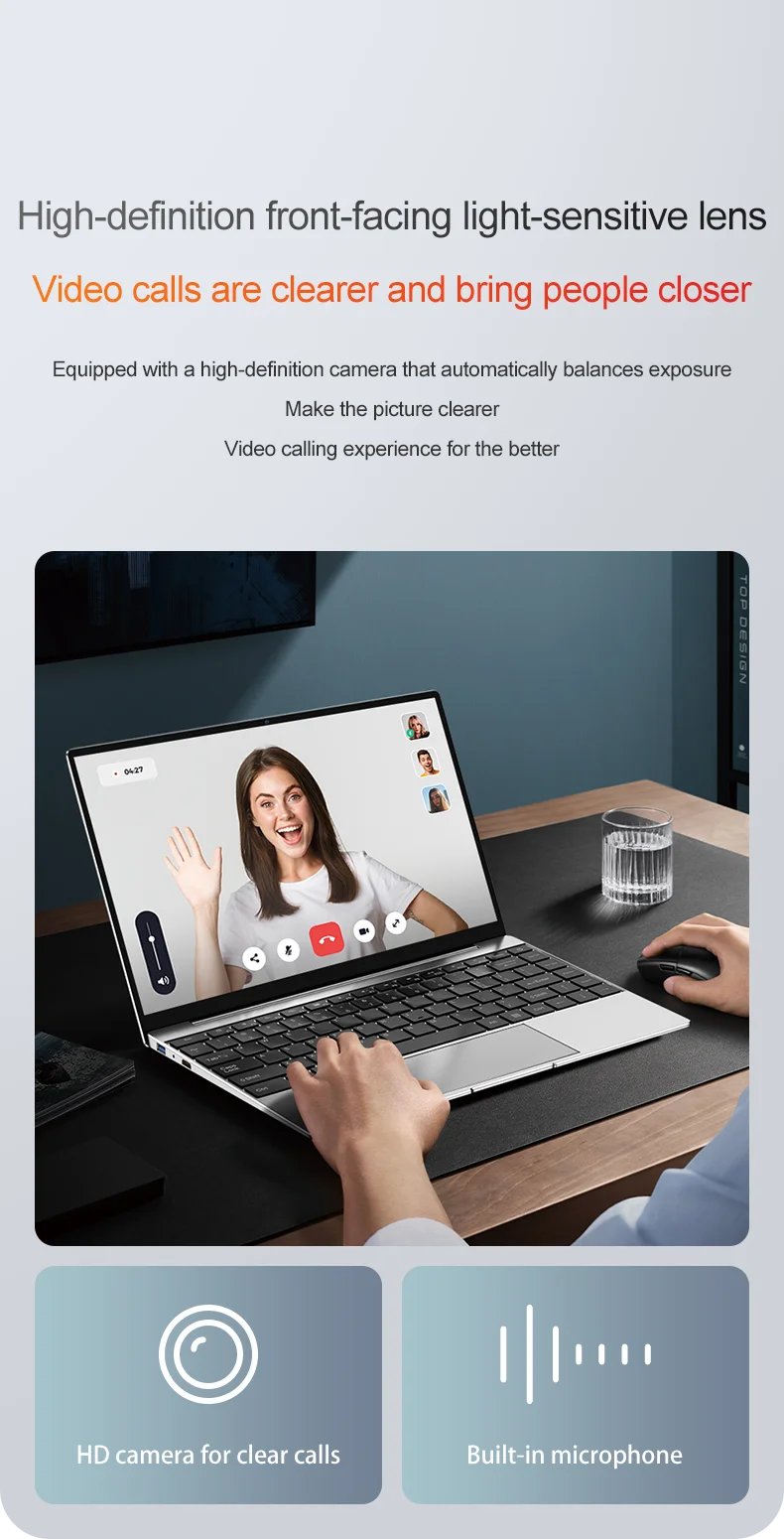 Global New Ultra Slim Laptop 14.1" 16GB RAM Intel N3700 Notebook Gamer 1920*1080 Display Office Study Computer PC Windows 11 Pro