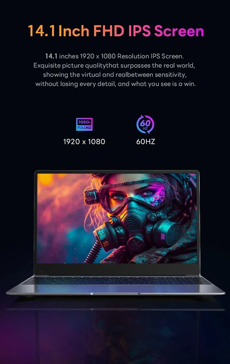 FUCHU 14.1'' NEW Laptop Computer 16GB DDR4 1TB 2TB SSD Intel I3-6100U Portable Notebook Windows 11 Laptops Office Study Game PC