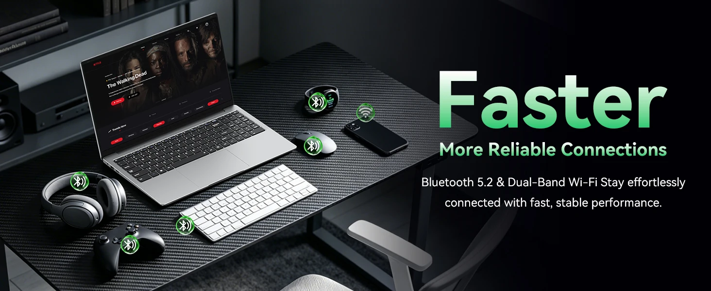 EYY 15.6" Laptop, Celeron N4000, 8GB RAM 256GB SSD, Full HD 1080P Display, Dual-Band WiFi, Mini HDMI, Lightweight Slim Silver Notebook for Business, School, Home