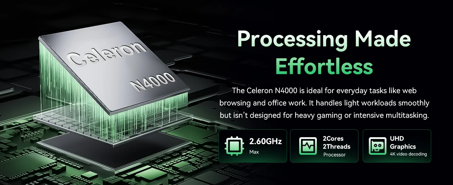 EYY 15.6" Laptop, Celeron N4000, 8GB RAM 256GB SSD, Full HD 1080P Display, Dual-Band WiFi, Mini HDMI, Lightweight Slim Silver Notebook for Business, School, Home