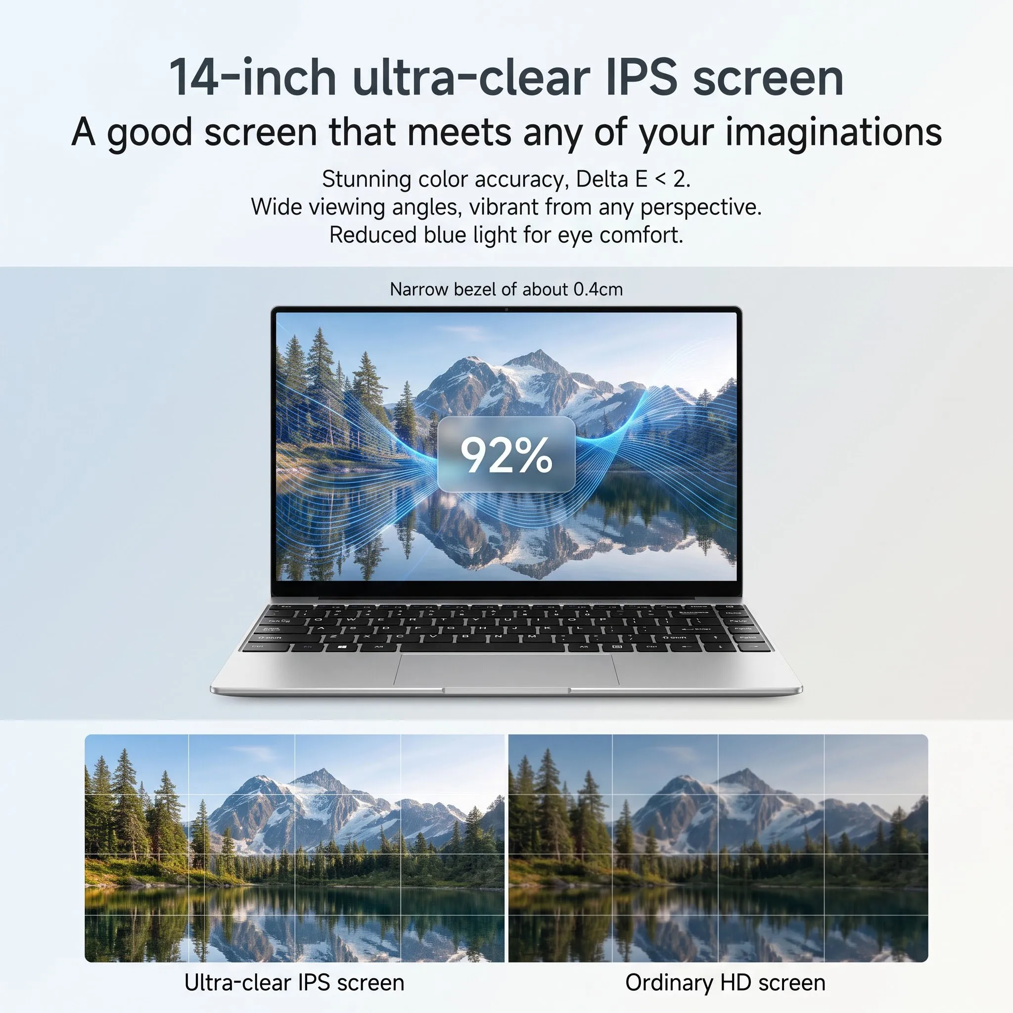 LENO New Ultra Slim Laptop 14.1" 16GB RAM 2TB SSD Intel 4405U Notebook Gamer 1920*1080 Display Office Study Computer PC Windows