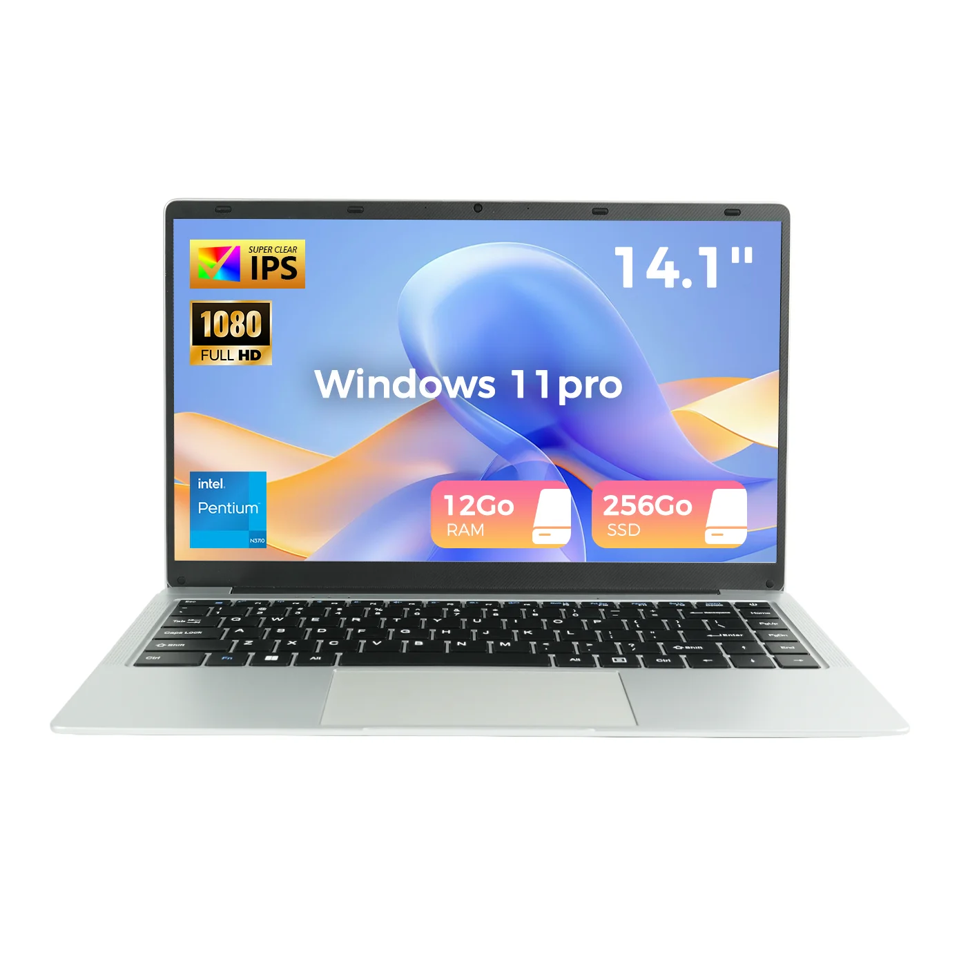 Laptop Laptop 12 GB DDR4 RAM 256 Go SSD Processor Celero N3710 mAh screen IPS ° PC Portable Win 11 Laptop WiFi 5 for Desk studies numeric keypad for home studies and the work laptop with HD screen