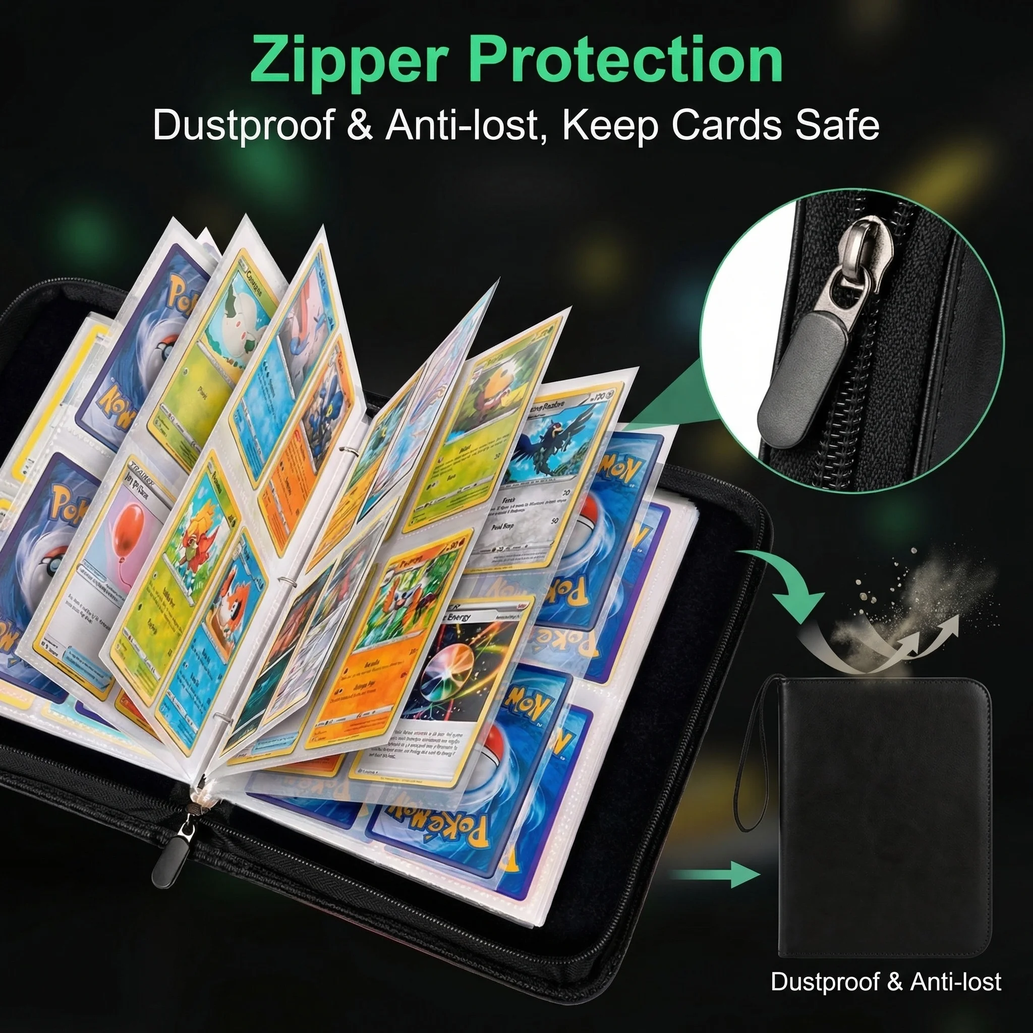 400pcs ONE PIECE Card Album Anime Collectible Book Binder 4 Card Slot Collectible Game Cards Binder Holder Zipper Gifts Toys