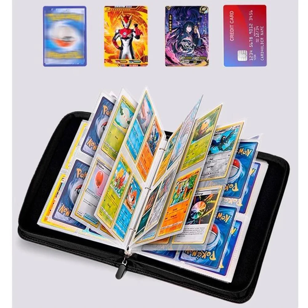 400pcs ONE PIECE Card Album Anime Collectible Book Binder 4 Card Slot Collectible Game Cards Binder Holder Zipper Gifts Toys