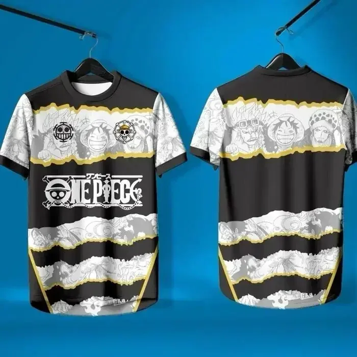Bandai One Piece New Anime Luffy Summer Jersey T-shirt 3D Adult and Children's Multifunctional Top