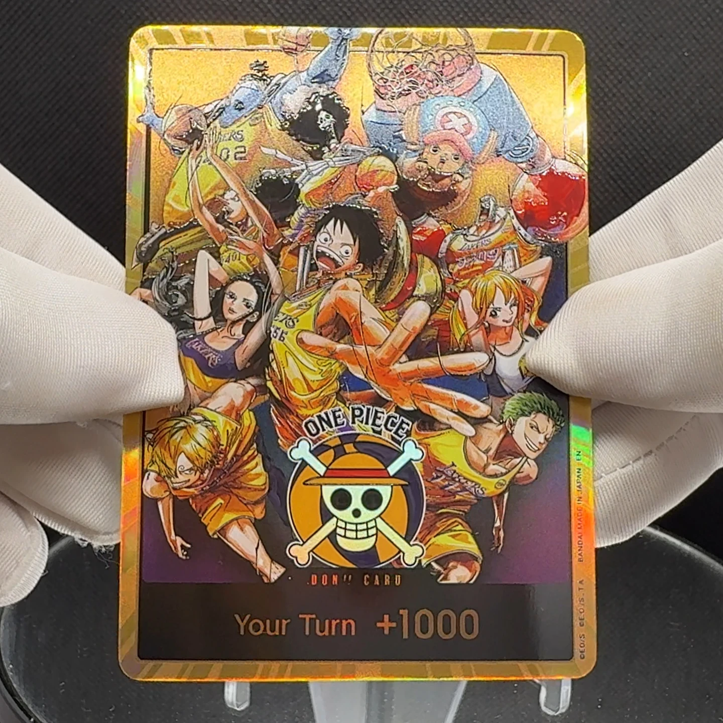One Piece OPCG English Golden Holographic 3D Textured DON card Straw Hat Crew x Lakers DON card Anime Collectible Cards