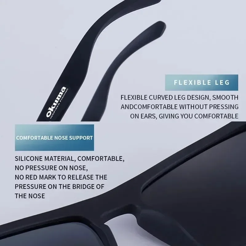 Okuma Polarized Sunglasses UV400 for Men and Women Outdoor Hunting, Fishing, Driving Bicycles, Sunglasses Optional Box