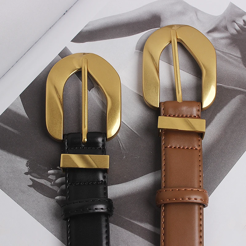 Women's Runway Fashion Genuine Leather Cummerbunds Female Dress Corsets Waistband Belts Decoration Narrow Belt TB2059