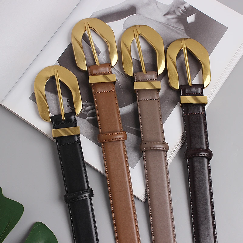 Women's Runway Fashion Genuine Leather Cummerbunds Female Dress Corsets Waistband Belts Decoration Narrow Belt TB2059