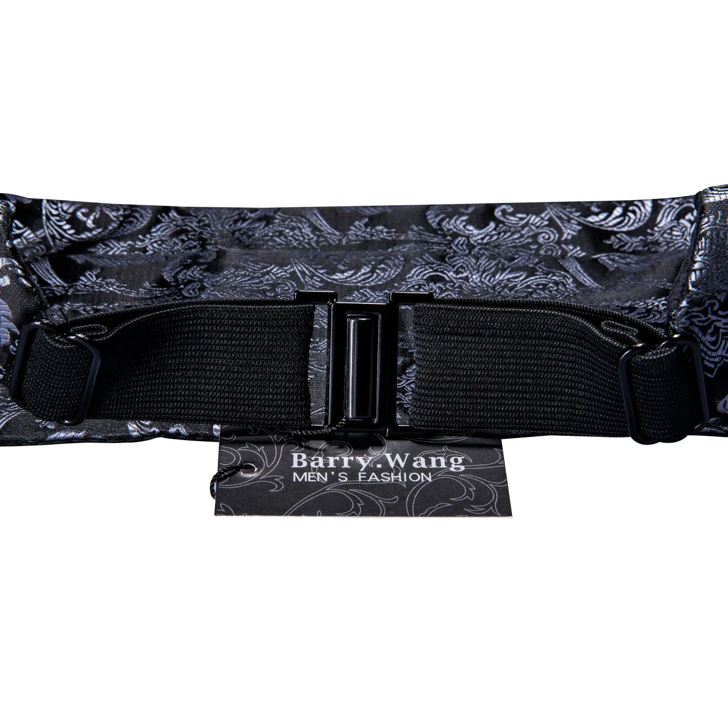Navy Blue Cummerbund Men Silk Bowtie Pocket Square Cufflinks Sets Classic Paisley Male Accessories Wedding Party Barry.Wang 1031
