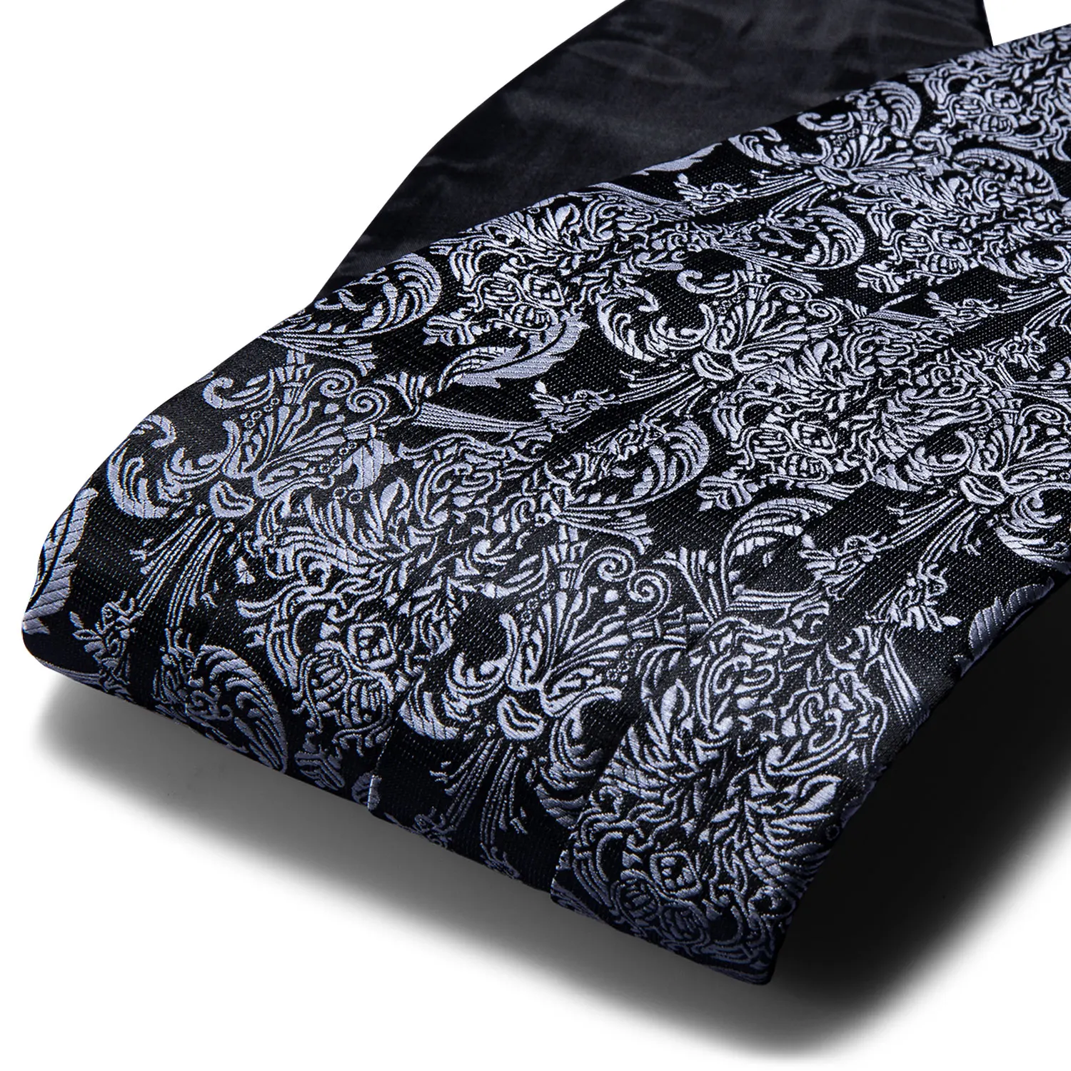 Navy Blue Cummerbund Men Silk Bowtie Pocket Square Cufflinks Sets Classic Paisley Male Accessories Wedding Party Barry.Wang 1031