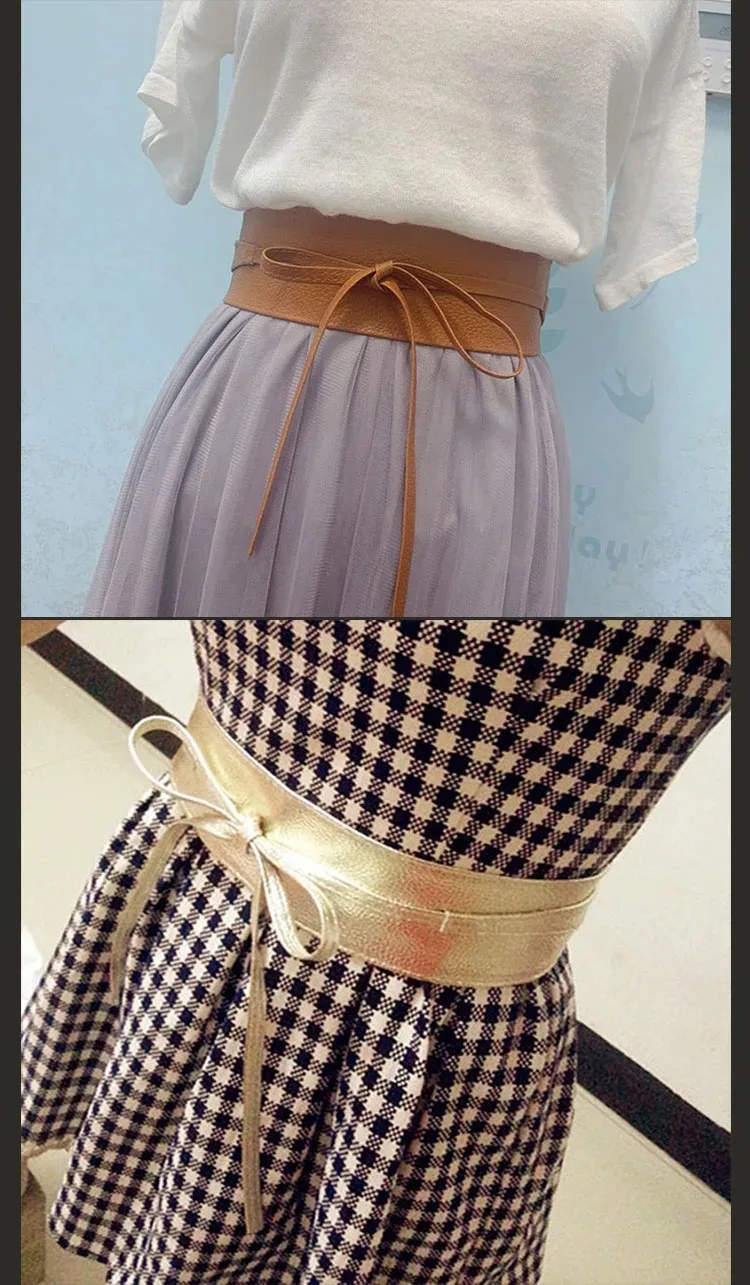 Fashion Women Belt for Dress Leather Bowknot Wide Belts Waistband Coat Corset Designer Luxury Brand Solid Color Waistbelt DT007