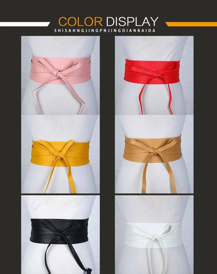 Fashion Women Belt for Dress Leather Bowknot Wide Belts Waistband Coat Corset Designer Luxury Brand Solid Color Waistbelt DT007