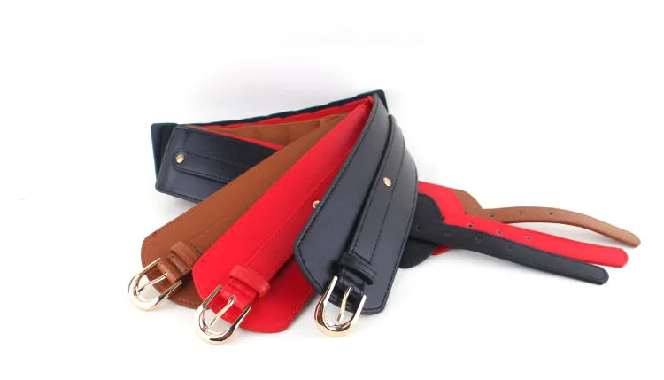 Women High Quality Adjustable Pu Leather Long Waistband Female Vintage Waist Wide Coat Corset Belt Cummerbunds