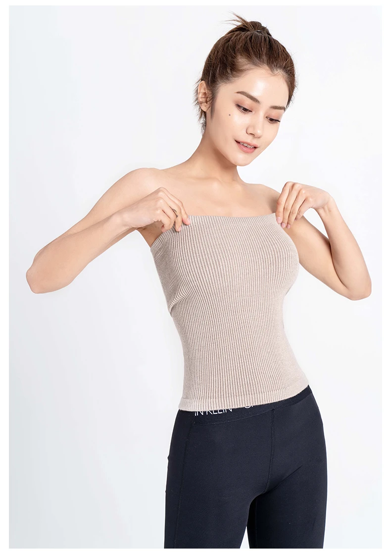 Women's Sexy Backless Chest Wrap Top Strapless Anti-Flash Cotton Woven Sleeve Tight Bottoming Short Section Design