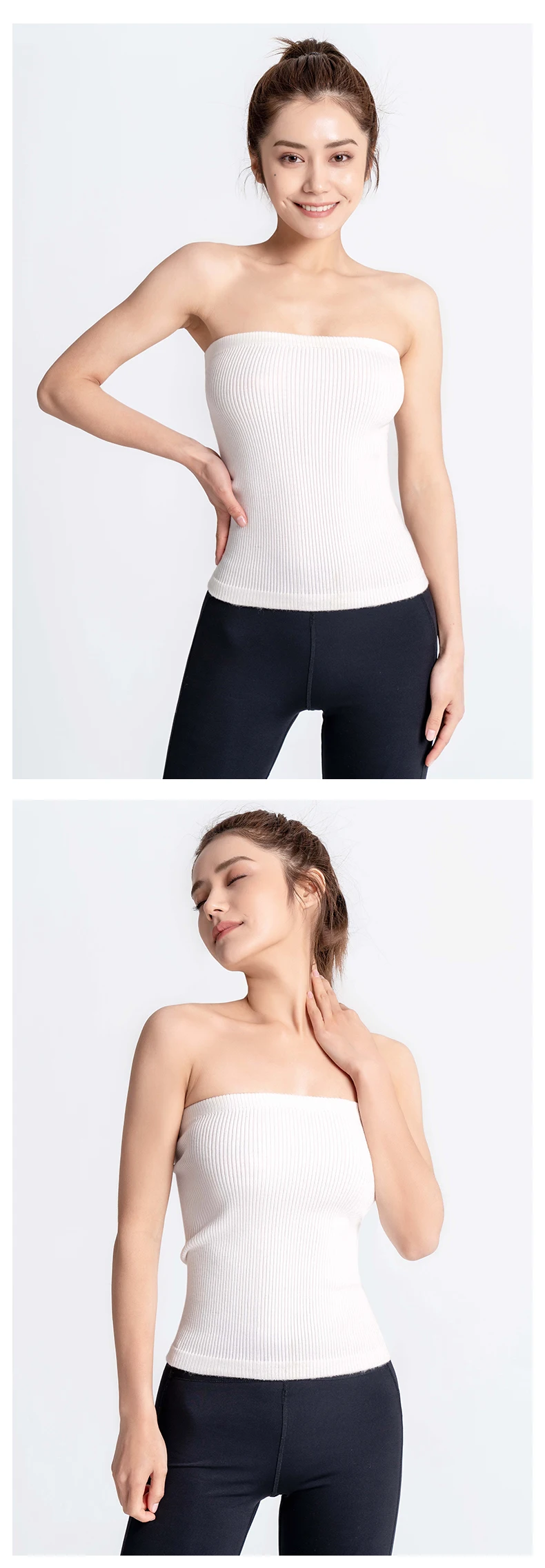 Women's Sexy Backless Chest Wrap Top Strapless Anti-Flash Cotton Woven Sleeve Tight Bottoming Short Section Design