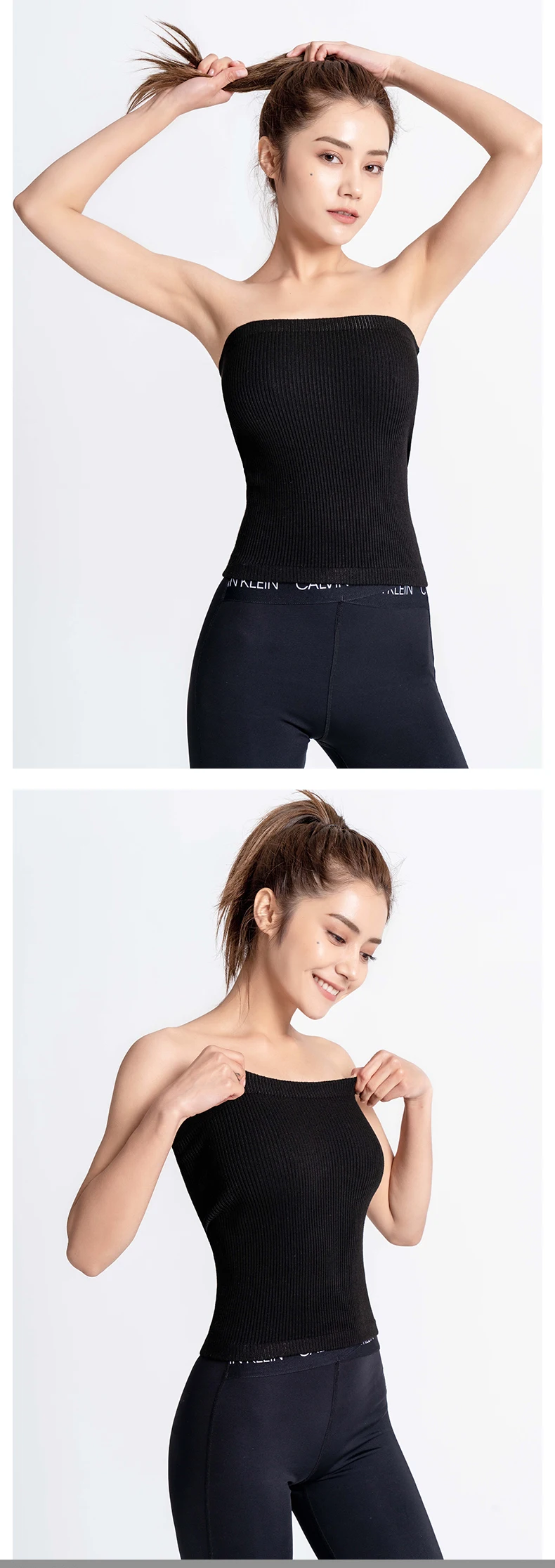 Women's Sexy Backless Chest Wrap Top Strapless Anti-Flash Cotton Woven Sleeve Tight Bottoming Short Section Design
