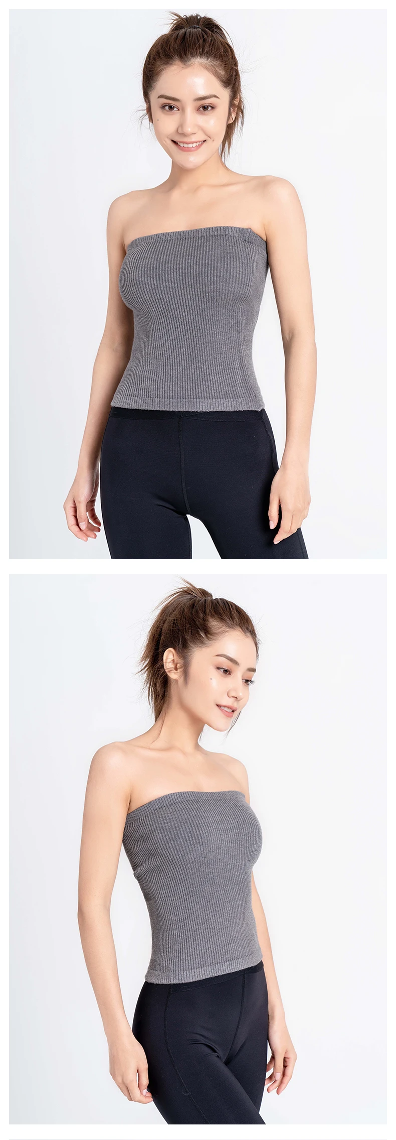Women's Sexy Backless Chest Wrap Top Strapless Anti-Flash Cotton Woven Sleeve Tight Bottoming Short Section Design