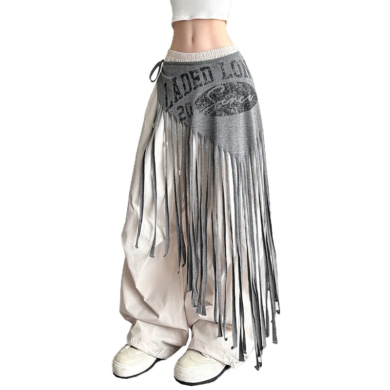 2025 European and American Summer Cross-border New Tassel Simple Letter Slim Fashion Casual Versatile Waist Decoration Women