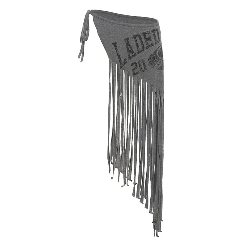 2025 European and American Summer Cross-border New Tassel Simple Letter Slim Fashion Casual Versatile Waist Decoration Women