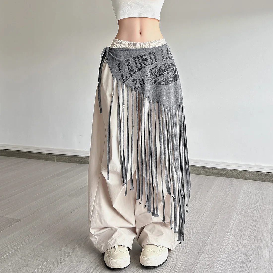 2025 European and American Summer Cross-border New Tassel Simple Letter Slim Fashion Casual Versatile Waist Decoration Women