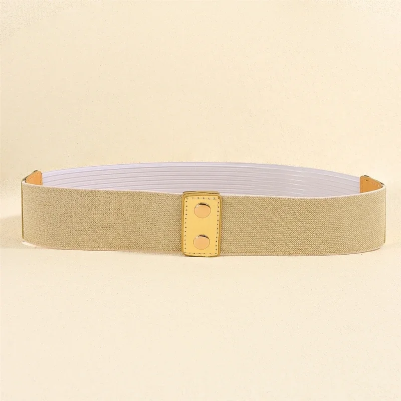 Gold Waist Belt Ladies Fashion Golden Buttoning Belt Dress Shirt Tight Waistband Fashion Accessory for Women