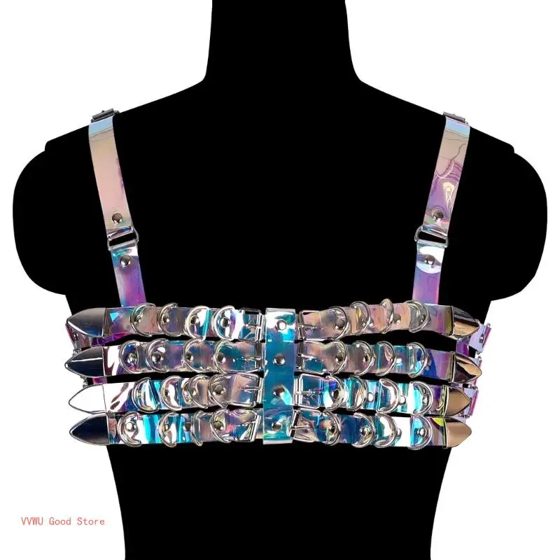 Punk Chest Chain Belt for Women Layered Harness Chest Chain for Dance Prom