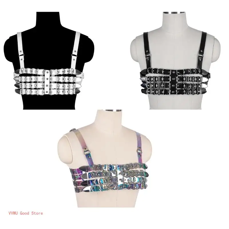 Punk Chest Chain Belt for Women Layered Harness Chest Chain for Dance Prom