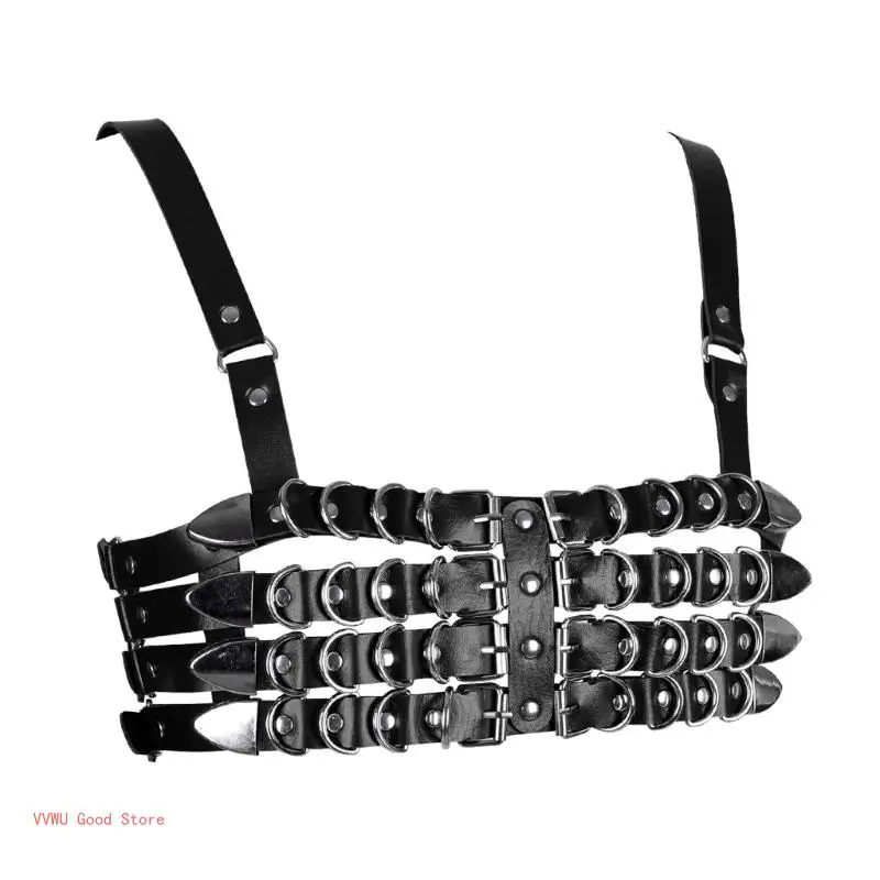 Punk Chest Chain Belt for Women Layered Harness Chest Chain for Dance Prom