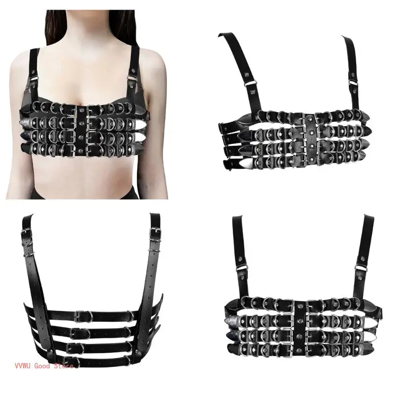 Punk Chest Chain Belt for Women Layered Harness Chest Chain for Dance Prom