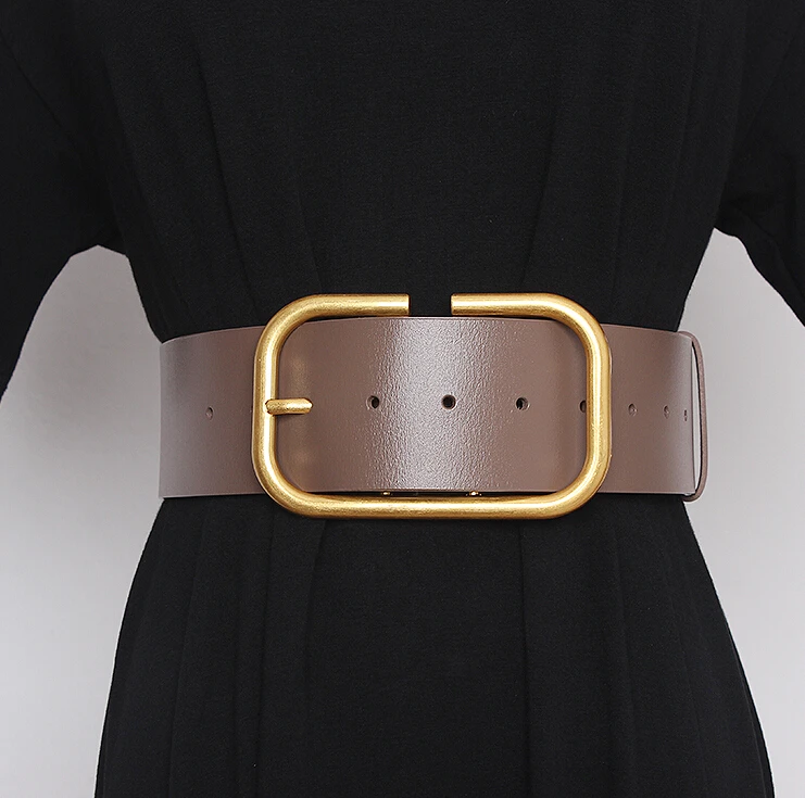 Women's runway fashion genuine leather Cummerbunds female Dress Corsets Waistband Belts decoration wide belt R3109
