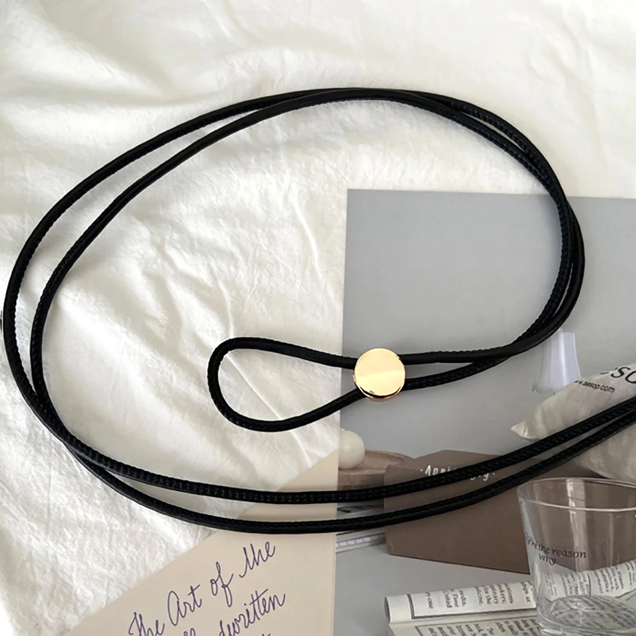 Women Knot Rope Belt PU Leather Thin Long Belts For Female Sweater Coat Decorative Waistband