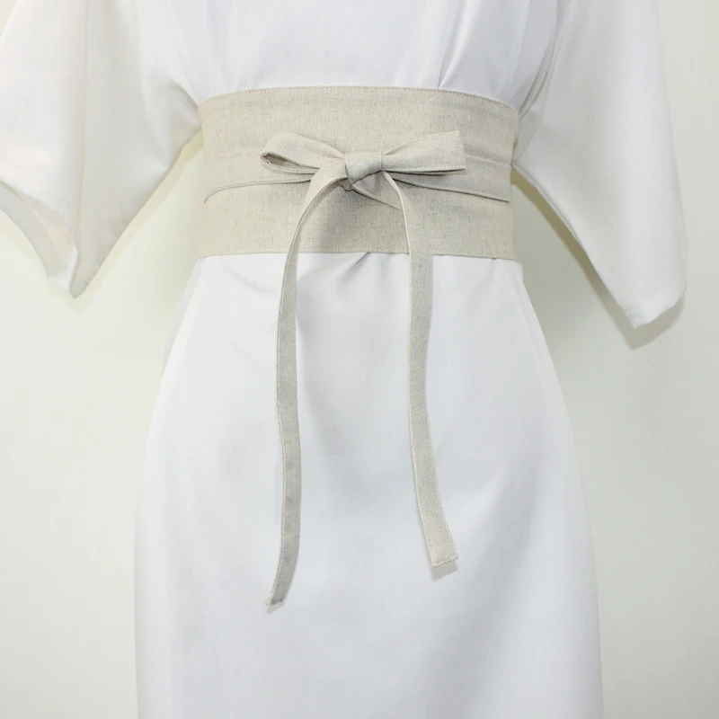 Cotton Linen Hanfu Belt Waistband Women Kimono Obi Hanfu Dress Decor Waist Belt Cosplay Accessories