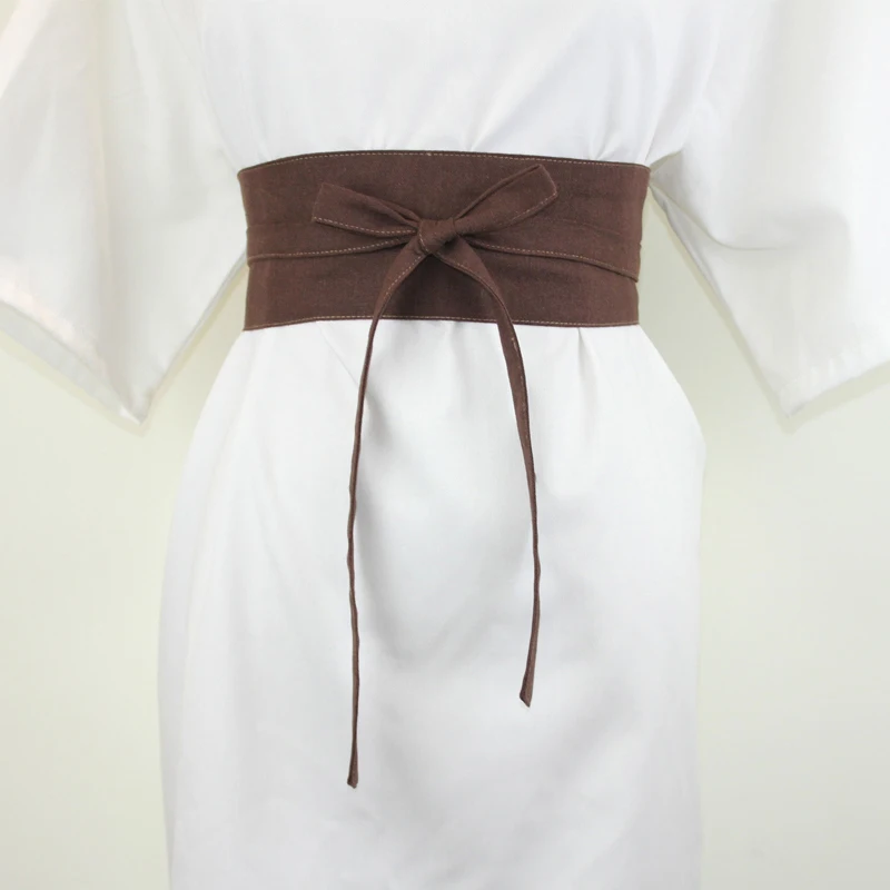 Cotton Linen Hanfu Belt Waistband Women Kimono Obi Hanfu Dress Decor Waist Belt Cosplay Accessories